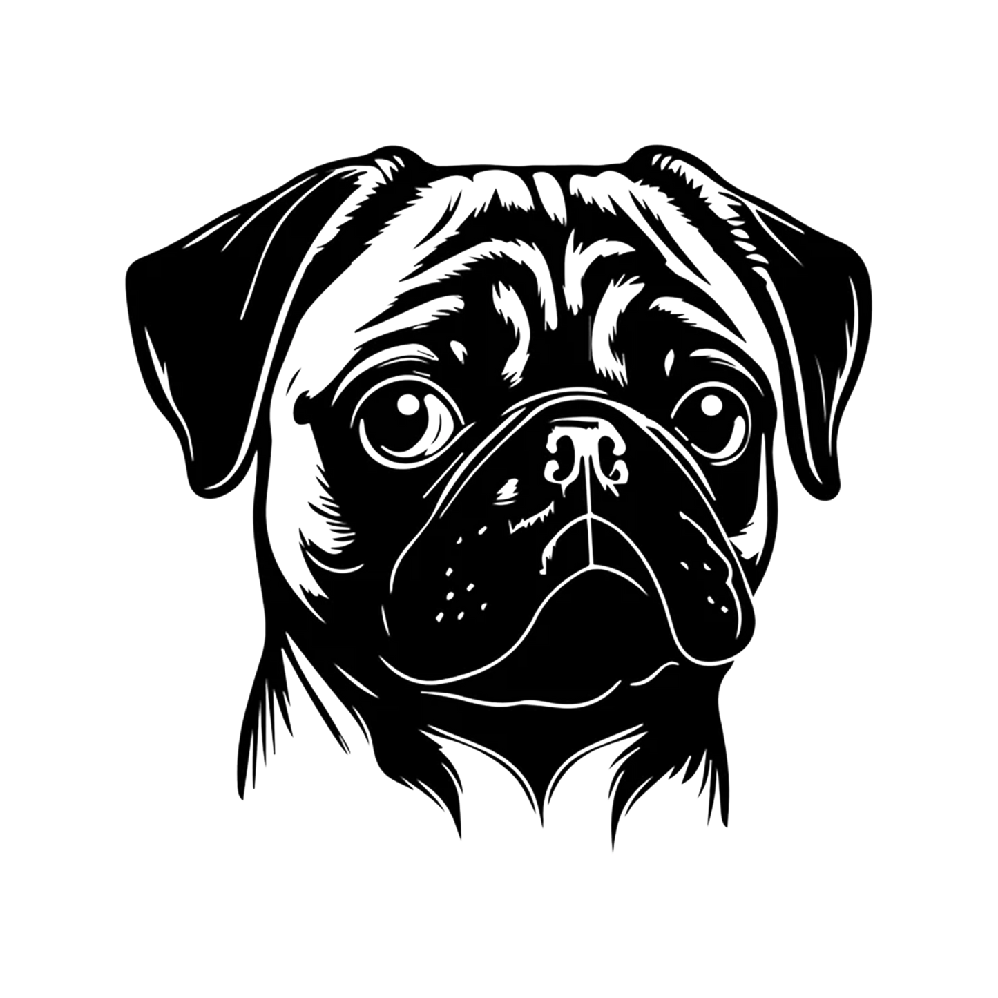 Mops Kopf Aufkleber