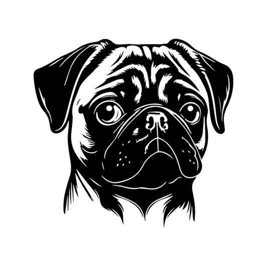 Mops Kopf Aufkleber
