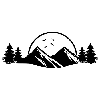 Autoaufkleber Berglandschaft Silhouette