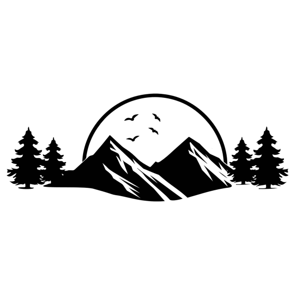 Autoaufkleber Berglandschaft Silhouette