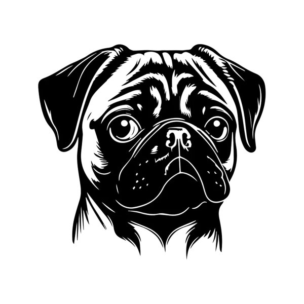 Mops Kopf Aufkleber